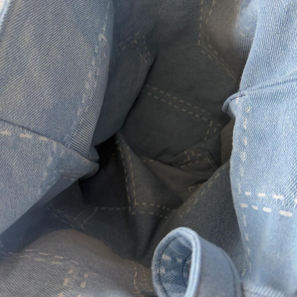 PatchworkDenim Tote Bag with Contrast Stitching #denim #totebag - Picture 2 of 4
